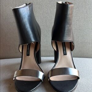 French Connection Black and Silver Stiletto Heels